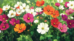 缤纷格桑花海 绚烂如画