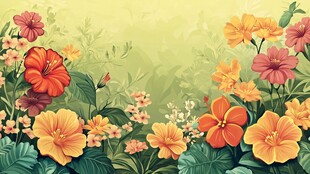 春日花卉烂漫图景