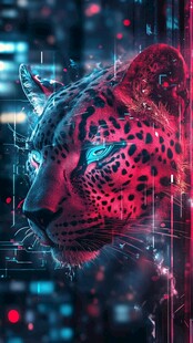 赛博朋克风格的机械猎豹