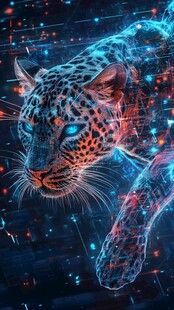科技感赛博风猎豹形象