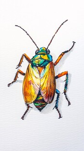 彩色甲虫插画