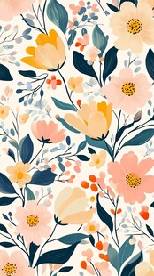 花卉图案背景 清新柔美风