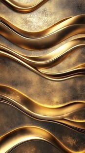 金色流动波纹金属质感背景