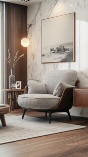 现代简约风舒适单人沙发角落