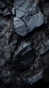黑色岩石纹理特写