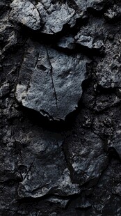 黑色岩石纹理特写