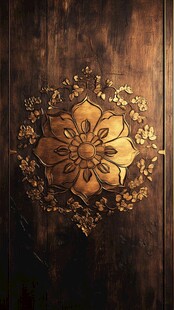 复古木雕花卉装饰图案