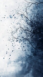 水墨风格抽象树枝背景图