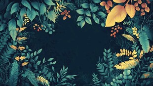 梦幻森林绿植环绕背景图