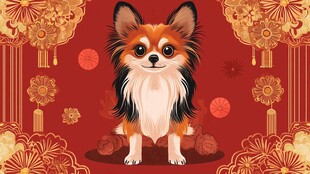 萌犬贺岁 中式喜庆氛围浓
