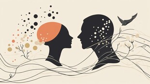 情侣剪影 梦幻思绪与飞鸟