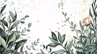 清新绿植花卉边框背景图