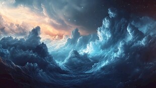 梦幻云海中的壮丽天空景象