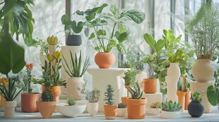 多样盆栽装点室内绿植世界