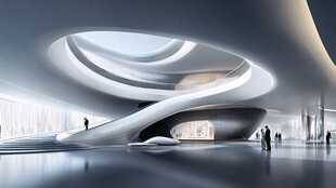 未来感现代室内建筑空间