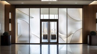 现代简约风格玻璃双开门