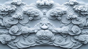 中式云纹浮雕装饰艺术