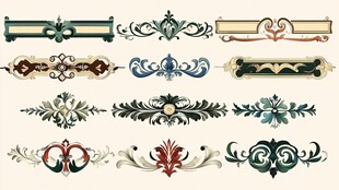 复古精美装饰花纹图案集