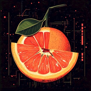 切片西柚的科技风插画