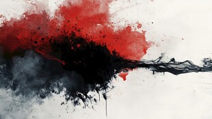 水墨泼墨抽象艺术画面