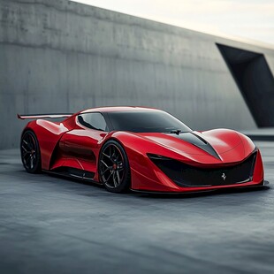 炫酷红色超跑外观展示