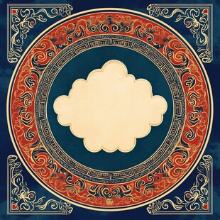 中式传统复古花纹边框图案