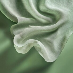 淡绿色轻柔丝绸织物特写