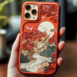 中式浮雕风精美手机壳