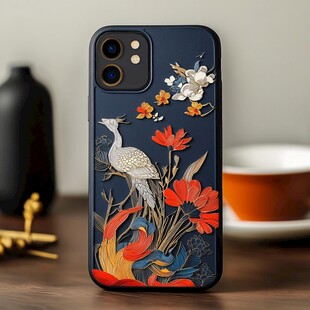 中式花鸟风手机壳