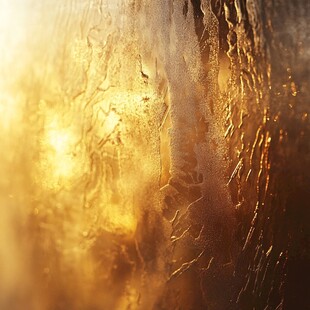 夕阳下带水珠的朦胧玻璃