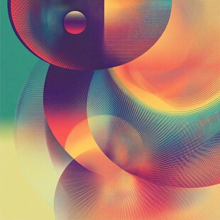梦幻多彩几何抽象艺术图案
