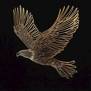 金色雄鹰展翅高飞图