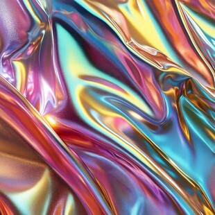 炫彩流动的幻彩金属质感