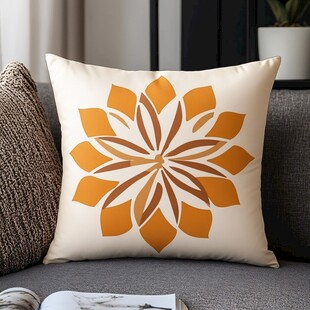几何花朵图案抱枕