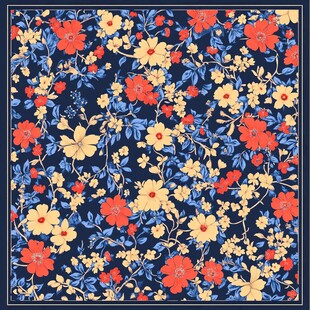 复古风花卉图案布料设计