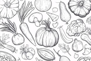 手绘蔬菜集合图