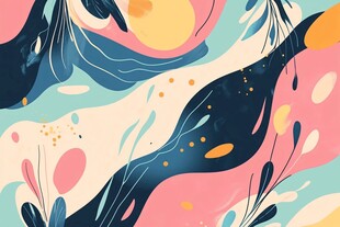 梦幻流体花卉抽象艺术图案