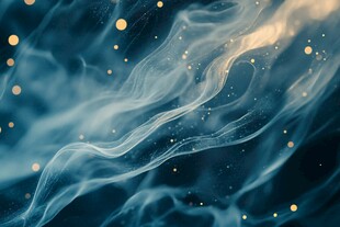 梦幻蓝调流动光影背景图