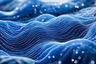 梦幻蓝色波浪纹理背景图