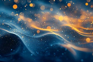梦幻蓝金粒子流动背景图