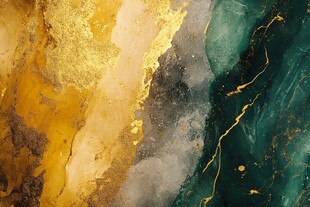 金绿交织大理石纹理背景