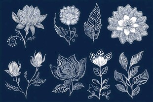 手绘花卉图案集合