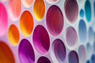 多彩颜料盘 艺术调色灵感