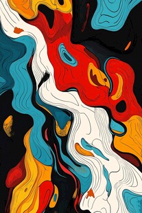 抽象流体艺术色彩画作