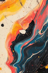 抽象流体艺术色彩画作