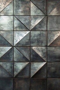 金属几何拼接墙面纹理