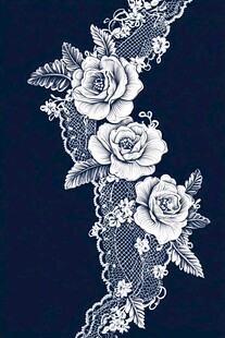 白色蕾丝玫瑰花纹图案