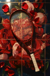 网球拍与玫瑰的浪漫邂逅