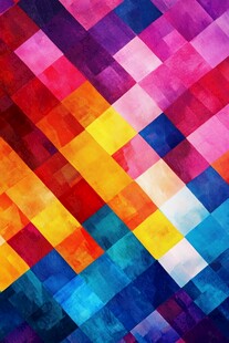 多彩几何拼接抽象背景图