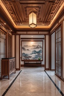 中式典雅玄关设计空间